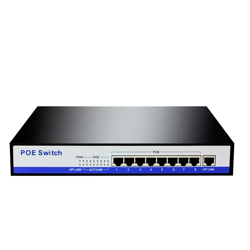 HY01 10/100 Мбит/с POE коммутатор 8 портов IEEE802.3af/at 50V3A 150 Вт источник питания для 1080P HD ip-камера ONVIF NVR CCTV система безопасности