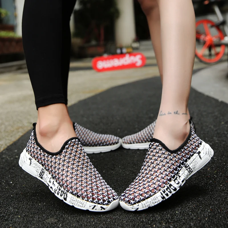 POSTOBON Fashion Breathable Mesh Men Shoes Non Slip Rubber Sole Man Shoes 2019 Summer Autumn Male Black Shoes Slip on Sneakers
