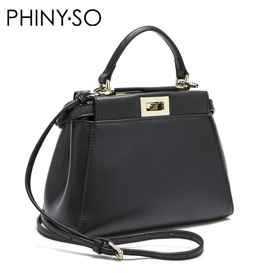 

2018 Women Messenger Bags Peekaboo Bag Handbags High Quality Genuine Leather Totes Fashion Shoulder Crossbody Bag Small Tote Bag