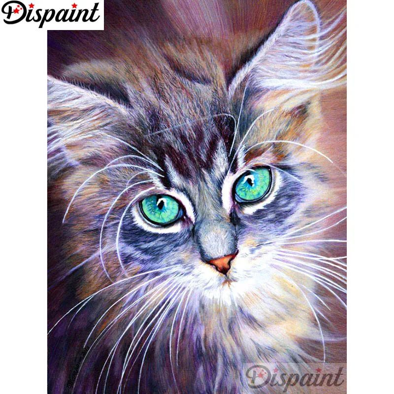 

Dispaint Full Square/Round Drill 5D DIY Diamond Painting "Animal cat" 3D Embroidery Cross Stitch Home Decor Gift A12297