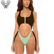 Bkning застежка-молния спереди купальники для женщин Цельный купальный костюм лето с высокой талией Монокини крест сзади пляжная одежда Badpak