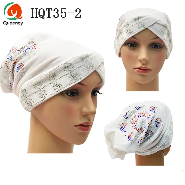 HQT35 нигерийский головной убор с камнями Mutil-color Velvet Tuban cap Головной убор готовая шапка