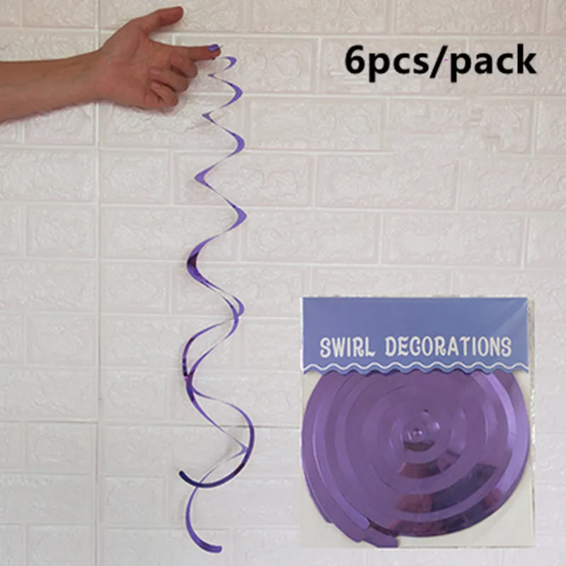 purple 6 шт./упак. Потолочный подвесной Вихрь Декор гирлянды Happy первый День рождения украшения для детей одежда для малышей, девочек и мальчиков Душ Баннер - Цвет: purple