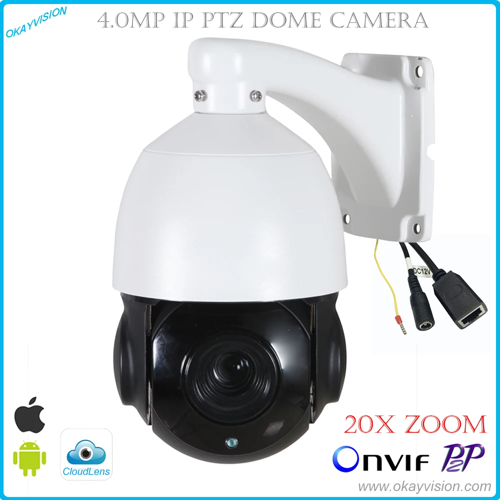 Okayvision New arrival 4MP 5 inch Mini Size Network Onvif IP PTZ speed dome Full HD 20X optical zoom ptz ip camera 60m IR camera : image Okayvision New arrival 4MP 5 inch Mini Size Network Onvif IP PTZ speed dome Full HD 20X optical zoom ptz ip camera 60m IR camera
