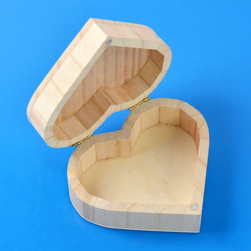 

Storage Box Heart Shape Wood Box Jewelry Box Wedding Gift Makeup Cosmetic Earrings Ring Desk Rangement Make Up Wooden Organizer