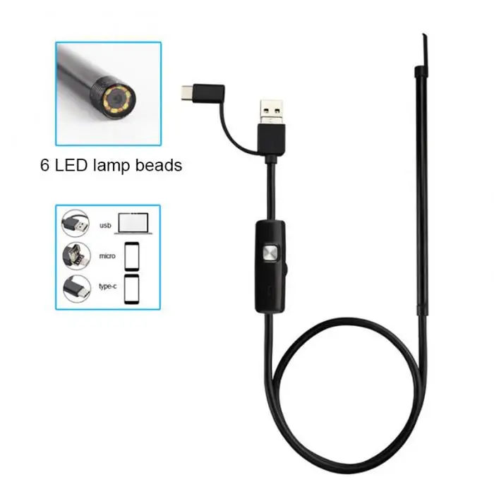 3 в 1 ложка уха бороскоп очистки уха USB эндоскоп OTG для телефона Android ПК SN-Горячие