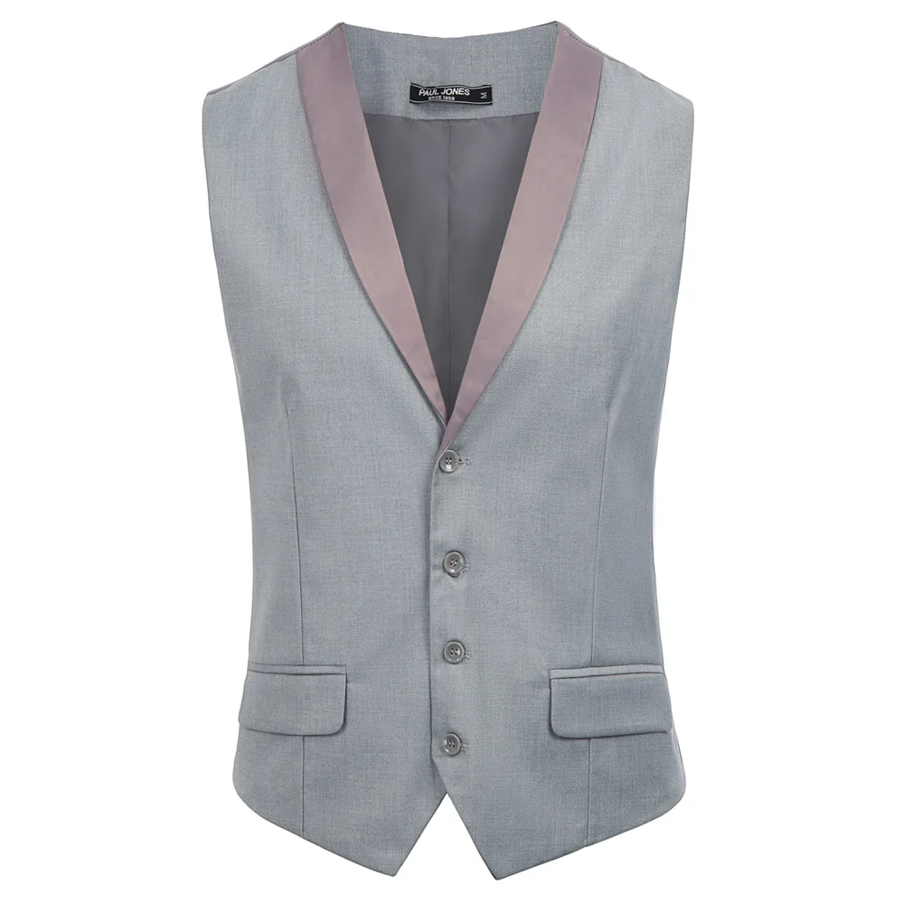 

Men business coat summer Stylish Single Breasted Waistcoat Vest Coat Shawl Collar Deep V-Neck fit slim solid slim office jacket