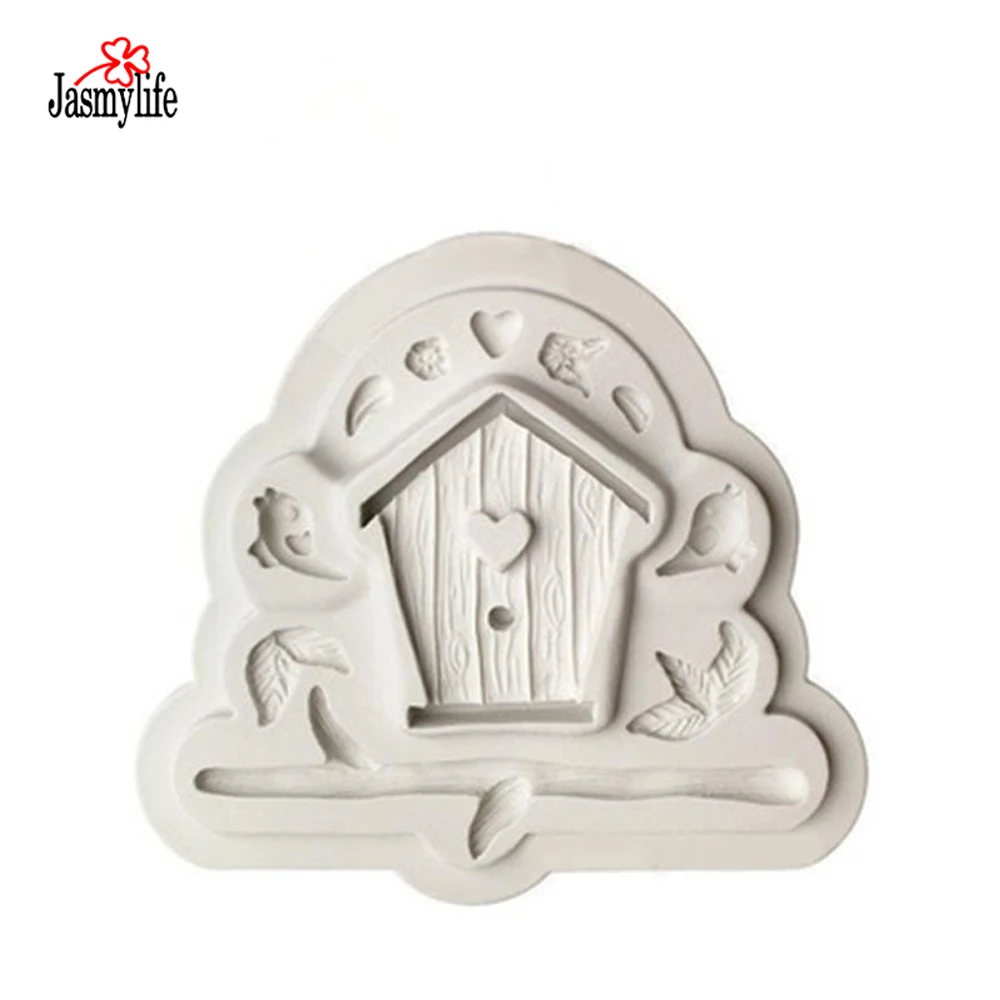 Jasmylife птица дом силиконовая форма гнездо торт плесень сахар кнопки Gumpaste