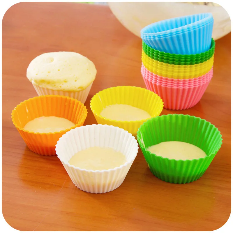 1Pcs Hot Sale Soft Silicone Candy Star Cake Mold Fondant Decorating Muffin Chocolate Cupcake Liner Baking Cup Mould F2933 - Цвет: Round