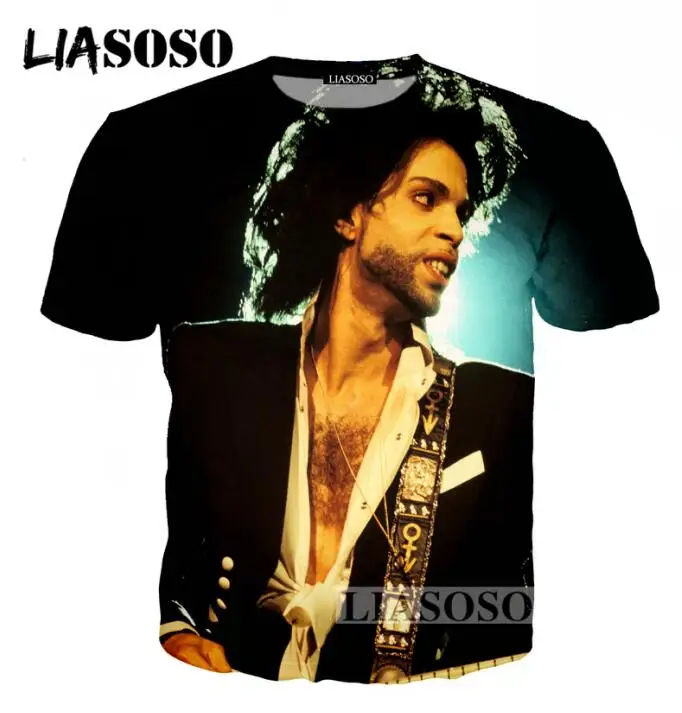 

LIASOSO 2019 Popular Summer Men Women T-shirt 3D Print Prince T Shirt Tops Harajuku style Short Sleeve Newest Clothing T65