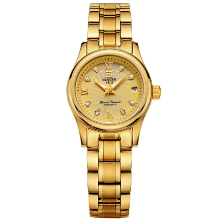 Новые швейцарские BINGER женские часы люксовый бренд 18 К Золотые механические часы с бриллиантами водонепроницаемые женские наручные часы B-603L-10 - Цвет: Item 6