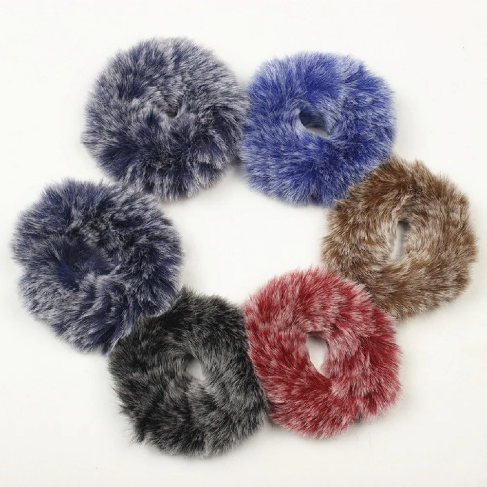 

1PX Rabbit Fur Hair Band Elastic Hair Bobble Pony Tail Holder F725