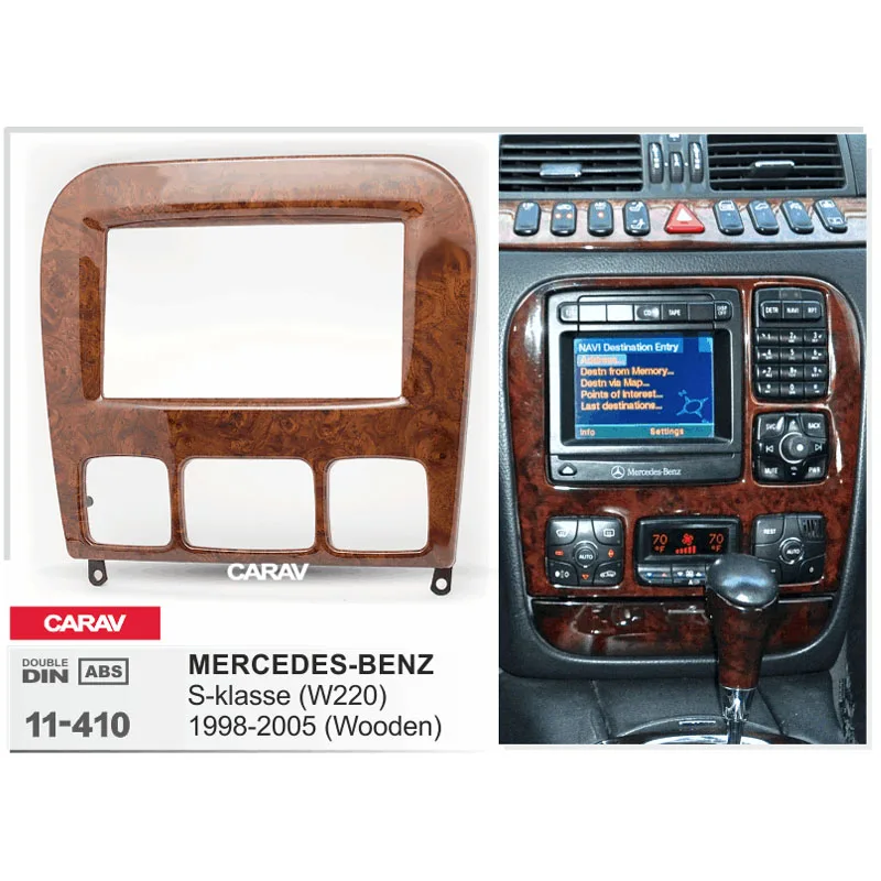 

2Din Radio Fascia for MERCEDES-BENZ S-klasse (W220)1998-2005 Stereo Panel Mounting Installation Dash Kit Trim Frame CARAV 11-410