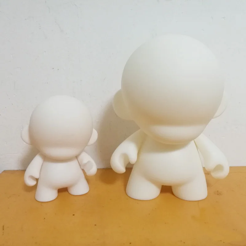 2pc of lots 6.5inch and 4inch Kidrobot Munny DIY Paint Vinyl Doll Action Figure Doll White Color With Opp Bag
