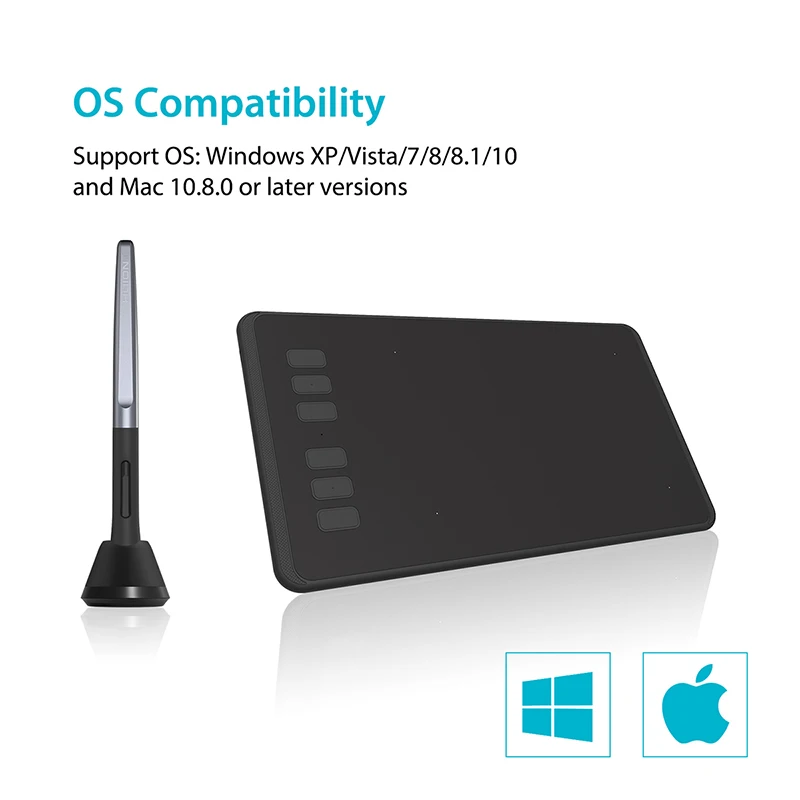 Huion H640p 6x4 Polegadas Tablets Digitais Caneta de Desenho Gráfico Tablet Teclas de Pressão Caneta sem Bateria para Jogos Osu Android Mac os - Imagem 2