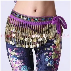 Новый стиль танец живота костюмы шифон золотые монеты Belly Dance Hip шарф для женщин Танец Живота Ремни