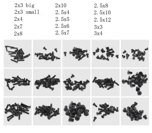 

300pcs M2 M2.5 M3 laptop computer fixed screws phillips flat head screw bolts