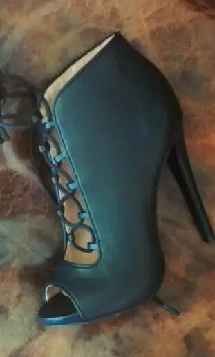 Bottes 34 Cheville À Talons Femmes As up Serpent Talon Dentelle Robe Chaussures Showed Découpes Mode De Toe Color Chaussons Taille Femme Parti Peep Hauts Stiletto nq1O0n78p