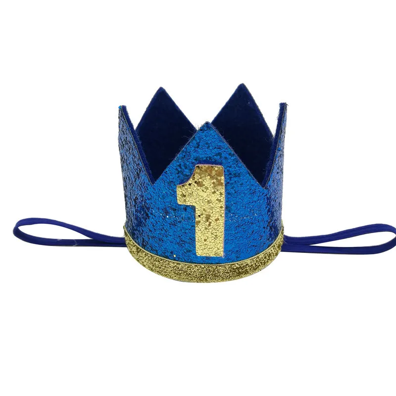 Baby Boy Birthday Headband Crown Hairband Baby Shower Hat Photo Prop kids 1st Birthday party Decoration 1Pcs