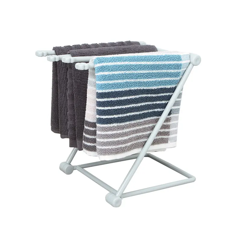 Household Kitchen Dish Towel Holder Towel Storage Rack Vertical Foldable Space Saving Desktop