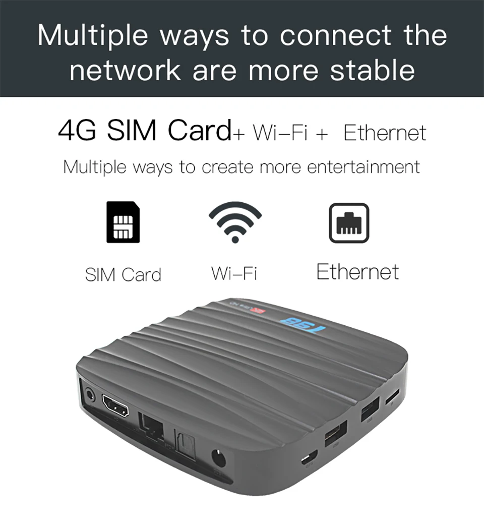 Android 8.1 Smart TV BOX T98 4GB 32GB Allwinner H6 Quad core 4G FDD-LTE SIM Card Bluetooth Set top Box with Voice Remote Box