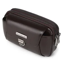 Модная Мужская поясная сумка из натуральной кожи, сотовый/мобильный телефон, Карманный Кошелек для монет, брендовая Высококачественная поясная сумка