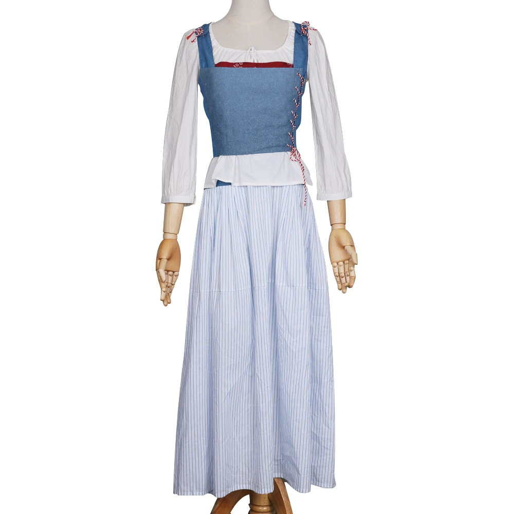 2017 Movie Beauty And The Beast Dress Maid Belle Costume Cosplay Dresses Women Adult Halloween Party (17)