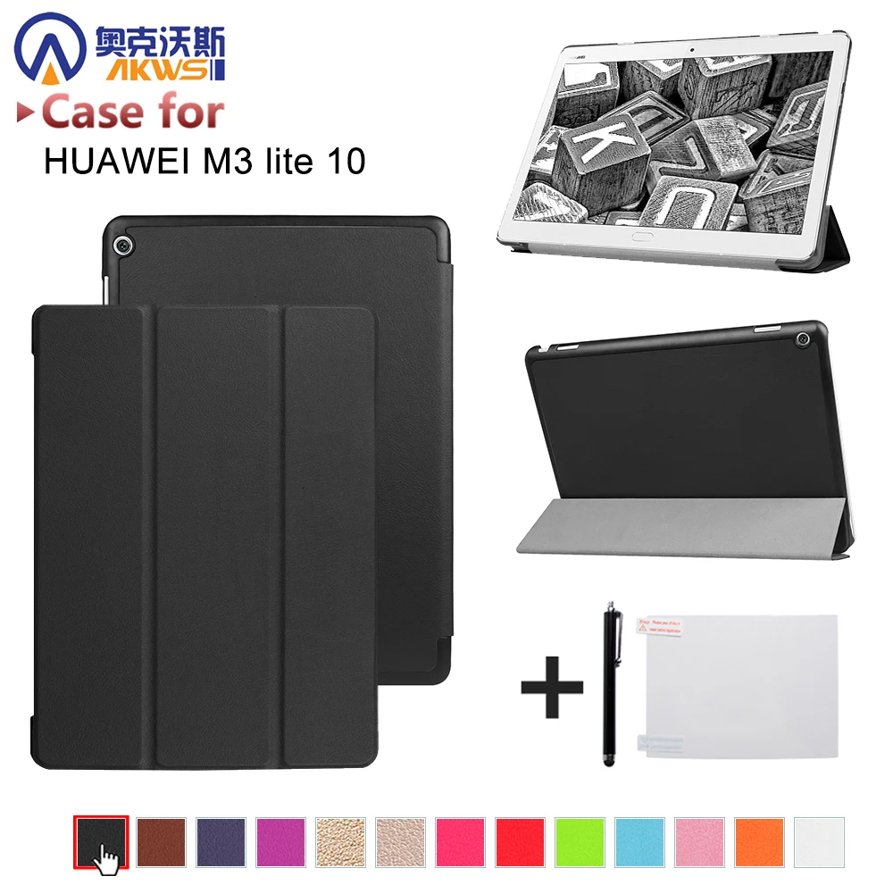 Чехол для huawei MediaPad M3 Lite 10 10,1, защитный чехол, чехол для планшета BAH-W09 BAH-AL00 1"+ Бесплатный подарок