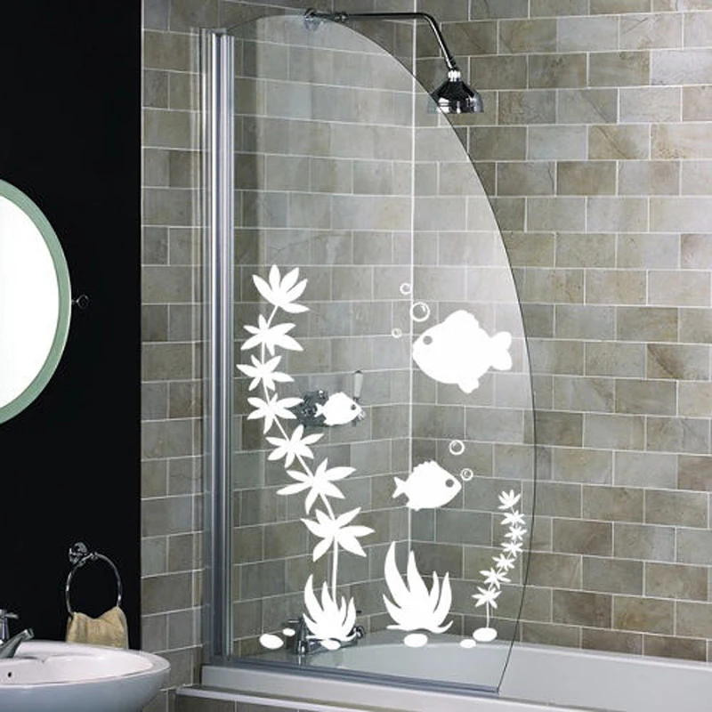 

Fish Shower Screen Stickers Bathroom Wall Stickers Wall Art Decal