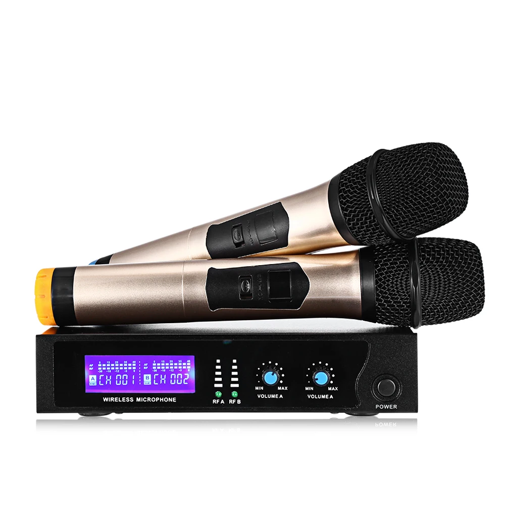 

U-102 Wireless Microphone Karaoke Singing Speech Home KTV Microphone Set With 2 Mic 1 Receiver EU plug