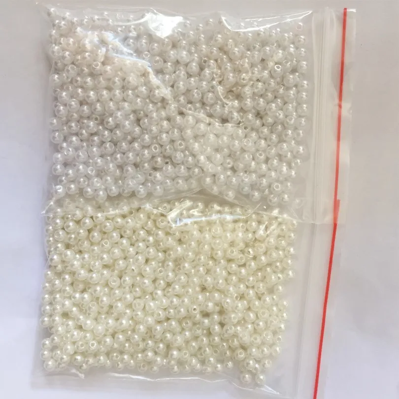 

3/4/6/8/10MM Pearl Cabochon Round White Ivoy Pearl Imitation ABS Beads Jewelry Findings DIY Phone Case High Quality Sew Handmade