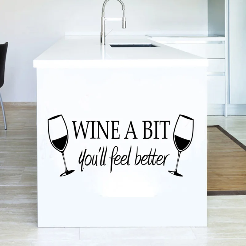 WINE A BIT Kitchen Bar Wall Sticker PVC Living room Restaurant Background home decoration Mural Art Decals stickers wallpaper WINE A BIT Kitchen Bar Wall Sticker PVC Living room Restaurant Background home decoration Mural Art Decals stickers wallpaper