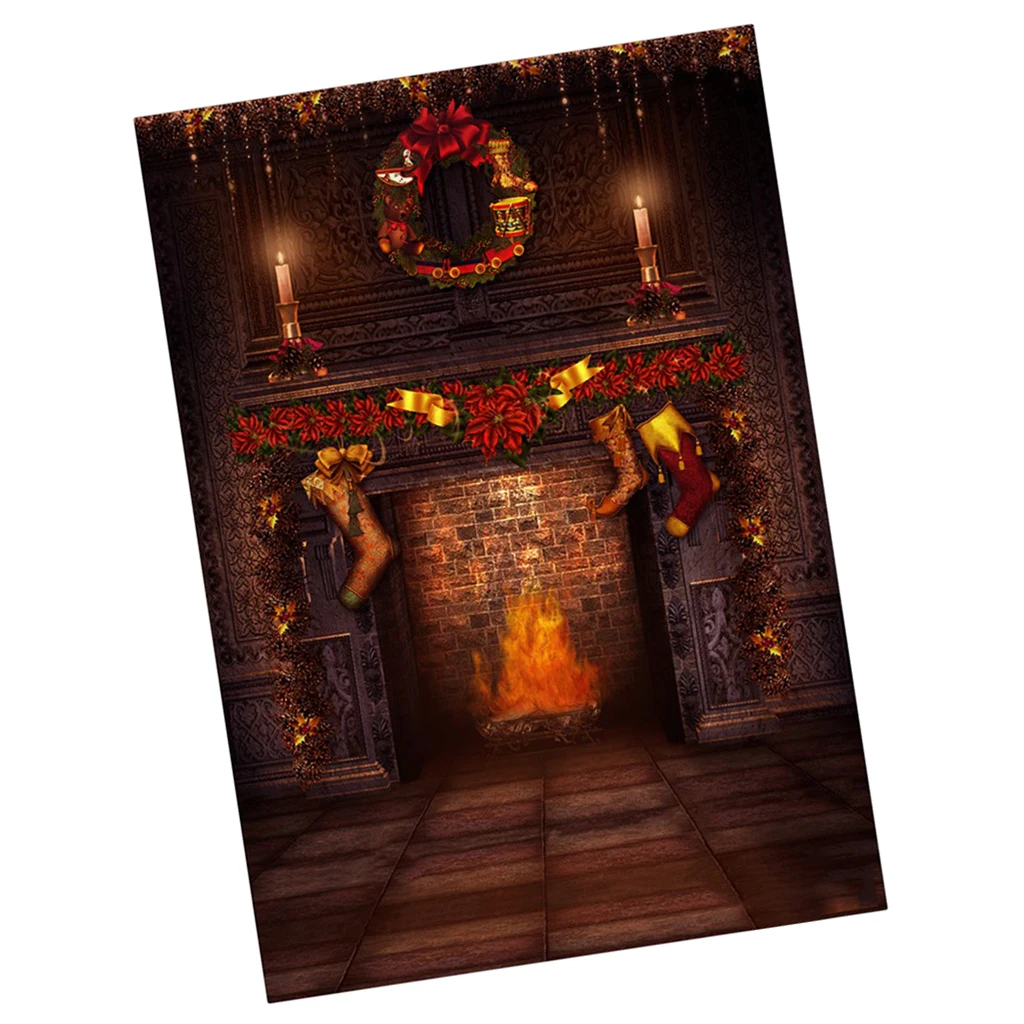 60*120cm Backdrop Photography Cloth for  Dollfie Dollhouse Life Scenes Decor Christmas Ornaments Fireplace