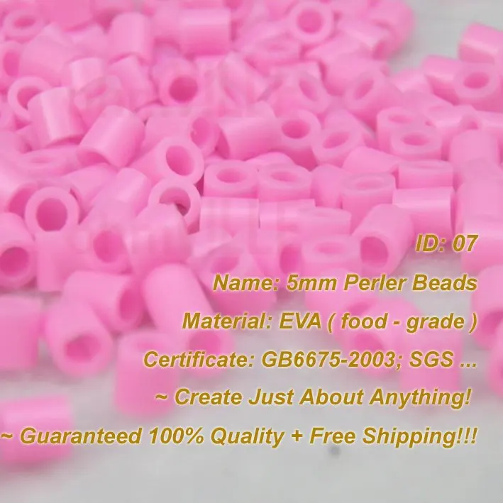 

5mm Perler Beads ( Pink - Id:07 ) Hama Beads, Fused Beads ~ Create Just About Anything ~ 100% Quality + Free Shipping!!!