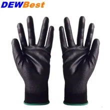 DEWBest EM388 защитные рабочие перчатки из искусственной кожи с покрытием из серого карбонового полиуретана на кончиках пальцев черные нейлоновые трикотажные полиуретановые перчатки