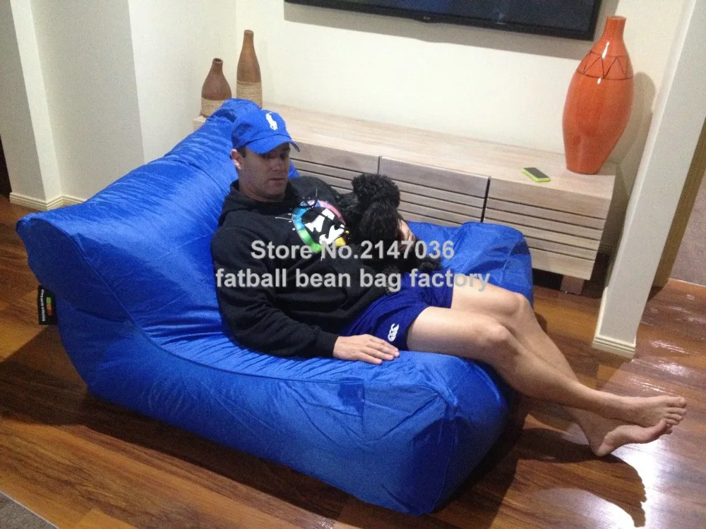 Two room seat people outdoor bean bag furniture, large size beanbag sofa chair , Blue Float lounger on water
