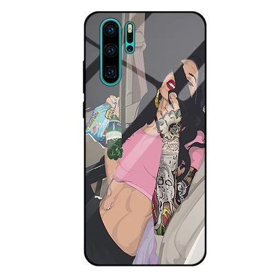 Для Hauwei P30 pro Чехол волк девушка Силиконовые ТПУ Рамка Стекло твердый переплет P30 чехол для телефона для Hauwei P30pro coque 6,47" - Цвет: A4