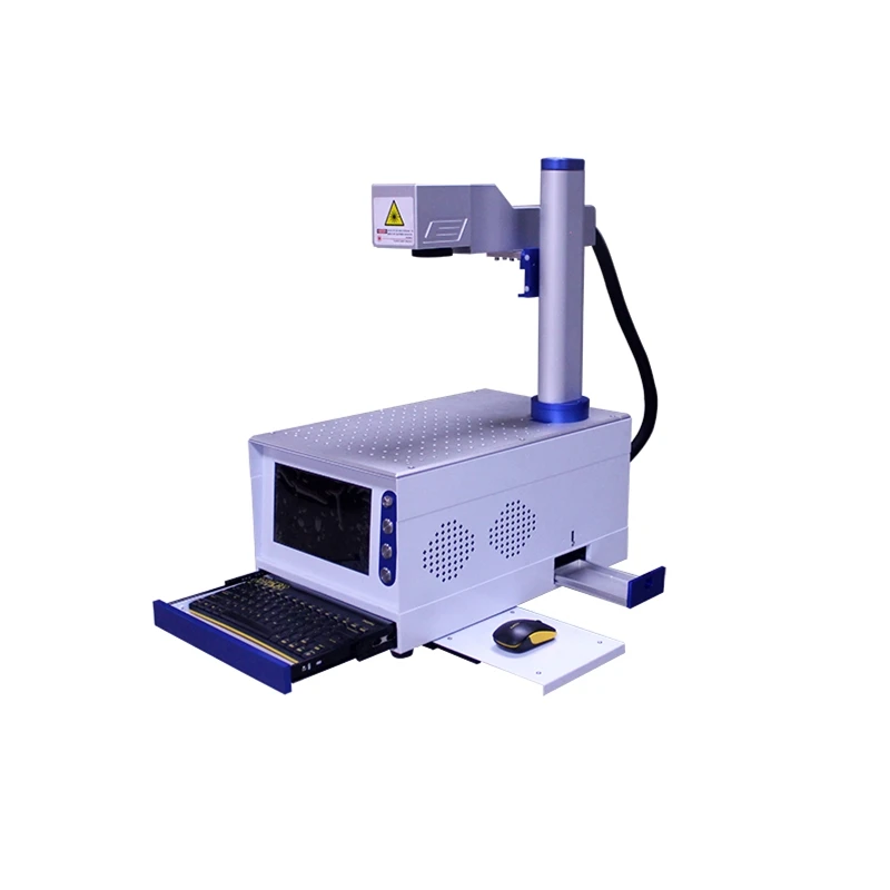  Portable LY 20W FB-06 mini all-in-one optical fiber laser marking machine with computer for metal w