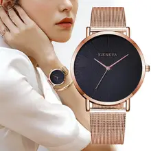 Simple Women Watches Top Brand Luxury Rose Gold Stainless Steel Mesh Quartz Wristwatches Fashion ladies Watch Montre Femme 2018 fashion women wrist watch marble surface stainless steel band quartz movement rose gold simple ladies fashion dress wristwatches