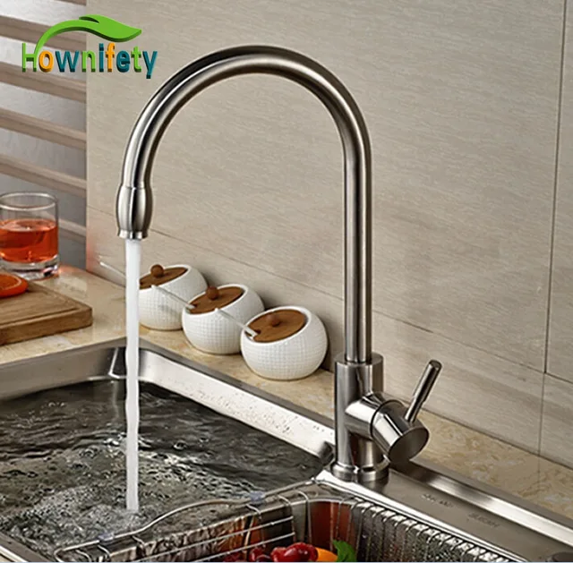 Cheap Contemporary Tall Brushed Nickle Kitchen Faucet Hot&Cold Faucet Pull Down Spout Tap