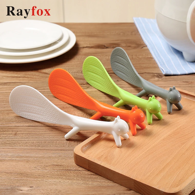

1Pcs Squirrel Spoon Accessories for The Kitchen Tools Non-Stick Rice Can Stand Sticky Table Goods for The Kitchen Accessories Q.