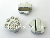 50pcs 8mm paw  Slide Charms Fit Pet Dog Cat Tag Collar Wristband