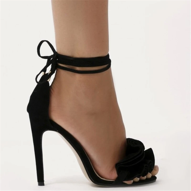 Sugar-Ruffle-Lace-Up-Barely-There-Heels-in-Black-Suede