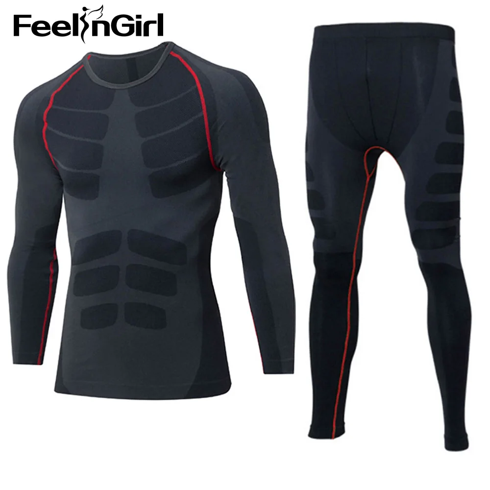 Feelingirl Male Elastic Winter Thermal Underwear Sets Tights Warm Quick Dry Compression Fleece Sweat Men Clothing Long Johns Feelingirl Male Elastic Winter Thermal Underwear Sets Tights Warm Quick Dry Compression Fleece Sweat Men Clothing Long Johns