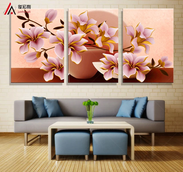 Aliexpress Com No Frame Orchid Wall Painting Flower Canvas Empty Frames On The Walls Can Always Be Filled With Artwork Down Line Design
