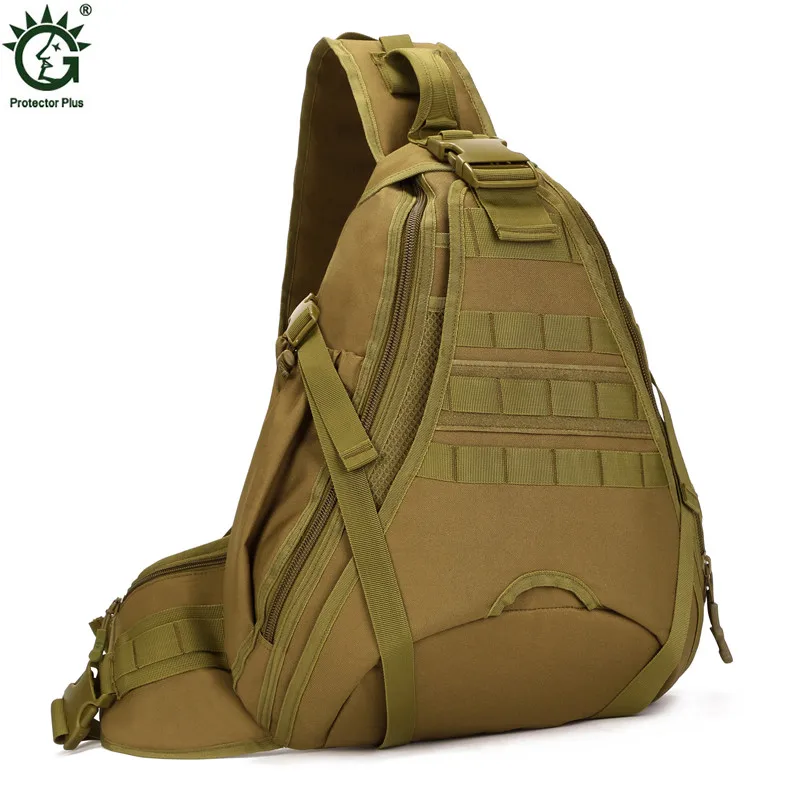 

Men Nylon Military Sling Rucksack Shoulder Messenger Bag Knapsack High Capacity Travel Waterproof Cross body Chest Back Pack