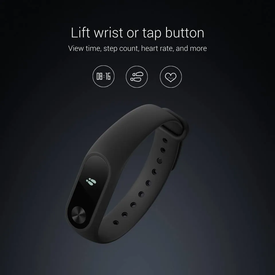 Xiaomi Mi Band 2 Miband Wistband Bracelet with Smart Heart Rate Fitness Touchpad OLED Screen (2)