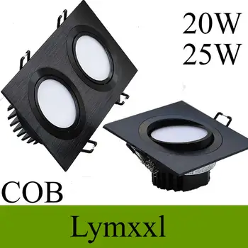 

High brightness 20w 25w Double Square Led Downlights Cob Dimmable Led Fixture Ceiling Light Lamps Indoor lighting+ led driver