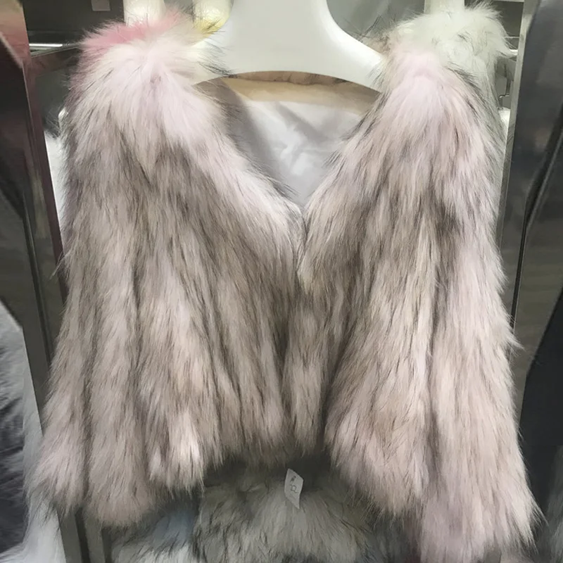 Pink De Fourrure Manteaux Outwear blue light Zdfurs Blanc Chaud Femelle Moelleux Et Court Vestes yellow Rose Pink Épais White Femmes Streetwear Manteau Réel D'hiver dark qIwXXBxtp