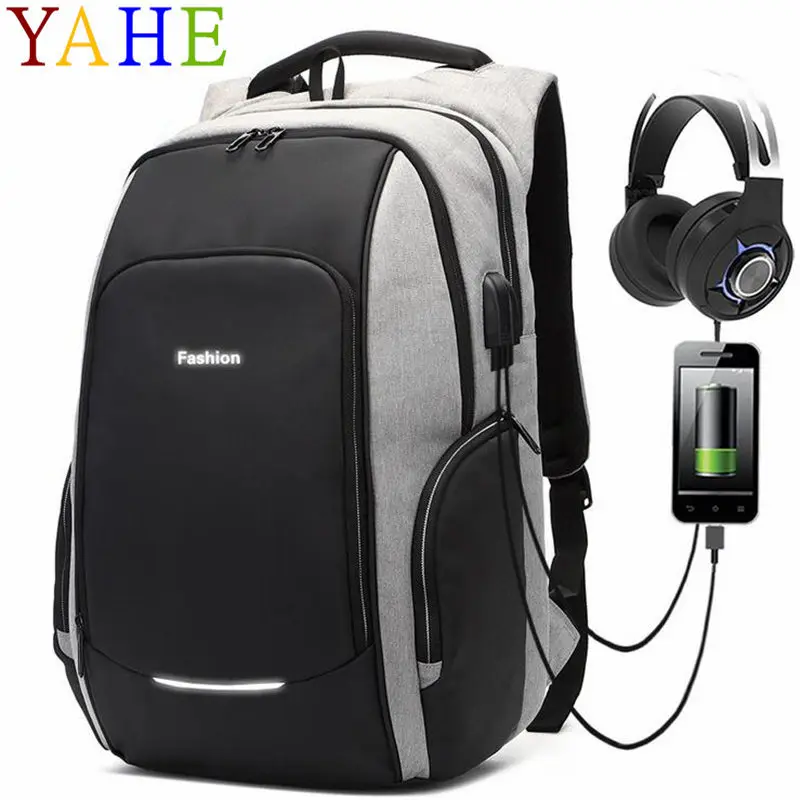 

YaHe Anti Thief 15.6 Inch Business Laptop Backpack Men USB Charging Multifunction Waterproof Travel Bagpack For Women Back Pack